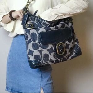 Coach Vintage Denim Signature Sufflette Shoulder Bag, Limited Edition